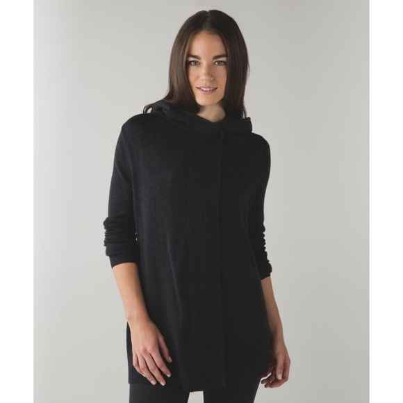 Lululemon Peace of Mind Hooded Wrap in Heathered Black Size 4 - Picture 7 of 12